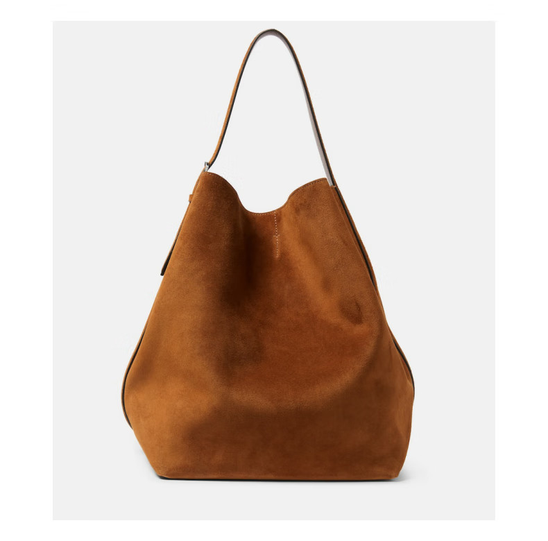 TOTEME Women's Suede Tote Bag with Drawstring P00911280 Brown One Size